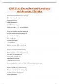 CNA State Exam Revised Questions and Answers / Sure A+