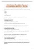CNA Written Test 2024 / Revised Questions and Answers / Sure A+