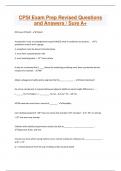 CPSI Exam Prep Revised Questions and Answers / Sure A+