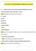 ATI RN LEADERSHIP FORM B EXAM (QUESTIONS WITH 100% CORRECT ANSWERS ) (2024 / 2025) (Verified by Experts)
