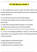 ATI RN Mental Health  (QUESTIONS WITH 100% CORRECT ANSWERS ) (2024 / 2025) (Verified by Experts)