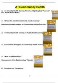 ATI Community Health (QUESTIONS WITH 100% CORRECT ANSWERS ) (2024 / 2025) (Verified by Experts)