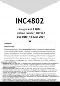 INC4802 Assignment 2 (ANSWERS) 2024 - DISTINCTION GUARANTEED