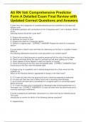 Ati RN Vati Comprehensive Predictor Form A Detailed Exam Final Review with Updated Correct Questions and Answers 