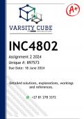 INC4802 Assignment 2 (DETAILED ANSWERS) 2024 - DISTINCTION GUARANTEED