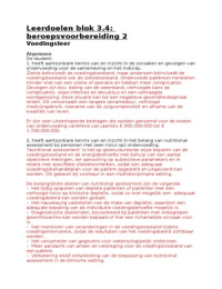 Samenvatting blok 3.4 leerdoelen voeding en diëtetiek biochemie, pathologie, voedingsleer, calorimetrie