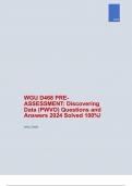 WGU D468 PRE-ASSESSMENT: Discovering Data (PWVO) Questions and Answers 2024 Solved 100%!