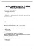 Test For ACLS Exam Question & Correct  Answer (100% Correct )