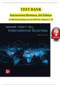 TEST BANK For International Business 3rd Edition by Michael Geringer, Jeanne McNett, Verified Chapters 1 - 15, Complete Newest Version