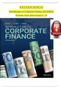 SOLUTION MANUAL For Introduction to Corporate Finance 5th Edition By Booth, Cleary, Rakita, Verified Chapters 1 - 24, Complete Newest Version