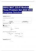 SNHU MAT 225-R Module Three Problem Set 2024 With Complete Solution