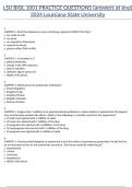 LSU BIOL 1001 PRACTICE QUESTIONS (answers at end) 2024 Louisiana State University