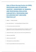 State of Illinois Nursing Practice Act (NPA):  PROFESSIONS AND OCCUPATIONS  CHAPTER 7: DEPARTMENT OF FINANCIAL  AND PROFESSIONAL REGULATION  SUBCHAPTER b: PROFESSIONS AND  OCCUPATIONS PART 1300 NURSE  PRACTICES ACT