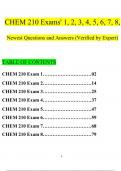 CHEM 210 Exams' 1, 2, 3, 4, 5, 6, 7, 8,  Newest Questions and Answers (Verified by Expert)