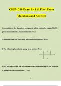 CHEM 210 Exam 1 - 8 & Final Exam  Questions and Answers 