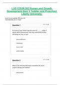 COUN 502 Human and Growth  Development Quiz 3 Toddler and Preschool Liberty University.