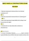 MHIC NASCLA CONTRACTORS EXAM REVIEW (QUESTIONS WITH 100% CORRECT ANSWERS ) (2024 / 2025) (Verified by Experts)