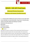 NR 509 Physical Assessment Final Exam Expected Questions & Revised Correct Answers. (2024 / 2025) 100% Guarantee Pass