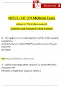 NR 509 Physical Assessment Midterm Exam 2024 Expected Questions & Revised Correct Answers. (2024 / 2025) 100% Guarantee Pass