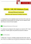 NR 509 Physical Assessment Midterm Exam Expected Questions & Revised Correct Answers. (2024 / 2025) 100% Guarantee Pass