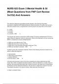 NURS 623 Exam 3 Mental Health & GI (Most Questions from FNP Cert Review 3rd Ed) And Answers