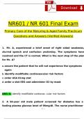NR 601 Final Exam Care of the Mature Adults 2024 Expected Questions & Revised Correct Answers. (2024 / 2025) 100% Guarantee Pass