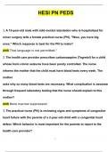 PN HESI Peds (QUESTIONS WITH 100% CORRECT ANSWERS ) (2024 / 2025) (Verified by Experts)