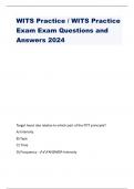 WITS Practice / WITS Practice  Exam Exam Questions and  Answers 2024