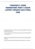 PROPHECY CORE  MANDATORY PART 3 EXAM  LATEST UPDATE 2024 FINAL  ONE