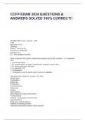 CCFP EXAM 2024 QUESTIONS & ANSWERS SOLVED 100% CORRECT!!