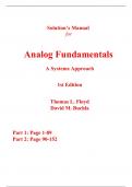 Solutions Manual for Analog Fundamentals A Systems Approach 1st Edition By Thomas Floyd, David Buchla (All Chapters, 100% Original Verified, A+ Grade) 
