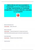 RINCIPLES OF MANAGEMENT  CHAPTER 1, 2, 3, 4, 13 TEST STUDY  GUIDE | QUESTIONS & ANSWERS  (VERIFIED) | LATEST UPDATE | GRADED  A+ & PASSED