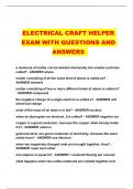 ELECTRICAL CRAFT HELPER EXAM WITH QUESTIONS AND ANSWERS 