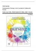 Test Bank for Fundamentals of Nursing: Active Learning for Collaborative Practice, 3rd Edition (Yoost, 2023)