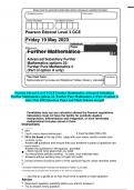 Pearson Edexcel Level 3 GCE Further Mathematics Advanced Subsidiary Further Mathematics options 22: Further Pure Mathematics 2 (Part of option A only) May 2023 Question Paper and Mark Scheme merged