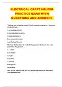 ELECTRICAL CRAFT HELPER PRACTICE EXAM WITH QUESTIONS AND ANSWERS 