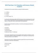 NCLE Prep Exam 3 of 4 Questions and Answers Already Graded A