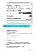 Pearson Edexcel Level 1/Level 2 GCSE (9–1) Gujarati 1GU0/4H PAPER 4: Writing in Gujarati JUNE 2023 Question Paper and Mark Scheme Merged