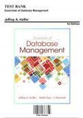 Test Bank for Essentials of Database Management, 1st Edition by Jeffrey A. Hoffer, 9780133405682, Covering Chapters 1-9 | Includes Rationales