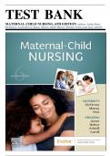 Test Bank for Maternal Child Nursing, 6th Edition (McKinney, 2022), Chapter 1-55 | All Chapters