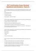 PCT Certification Exam Revised Questions and Answers / Sure A+