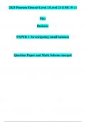 2023 Pearson Edexcel Level 1/Level 2 GCSE (9–1) May Business PAPER 1: Investigating small business Question Paper and Mark Scheme merged