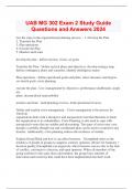 UAB MG 302 Exam 2 Study Guide Questions and Answers 2024