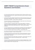 AEMT FISDAP Comprehensive Exam Questions and Answers