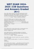 WRT EXAM 2024-2025 /158 Questions and Answers Graded (A+)