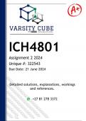 ICH4801 Assignment 2 (DETAILED ANSWERS) 2024 - DISTINCTION GUARANTEED