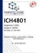 ICH4801 Assignment 2 (DETAILED ANSWERS) 2024 - DISTINCTION GUARANTEED 