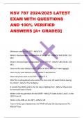 KSV 787 2024/2025 LATEST  EXAM WITH QUESTIONS  AND 100% VERIFIED  ANSWERS [A+ GRADED] 