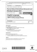 PEARSON EDEXCEL A LEVEL ENGLISH LANGUAGE QUESTION PAPER 3 2024 (WEN03/01:Crafting Language (Writing)
