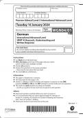 PEARSON EDEXCEL A LEVEL GERMAN QUESTION PAPER 4 2024 (WGN04/01:Research, Understanding and Written Response)